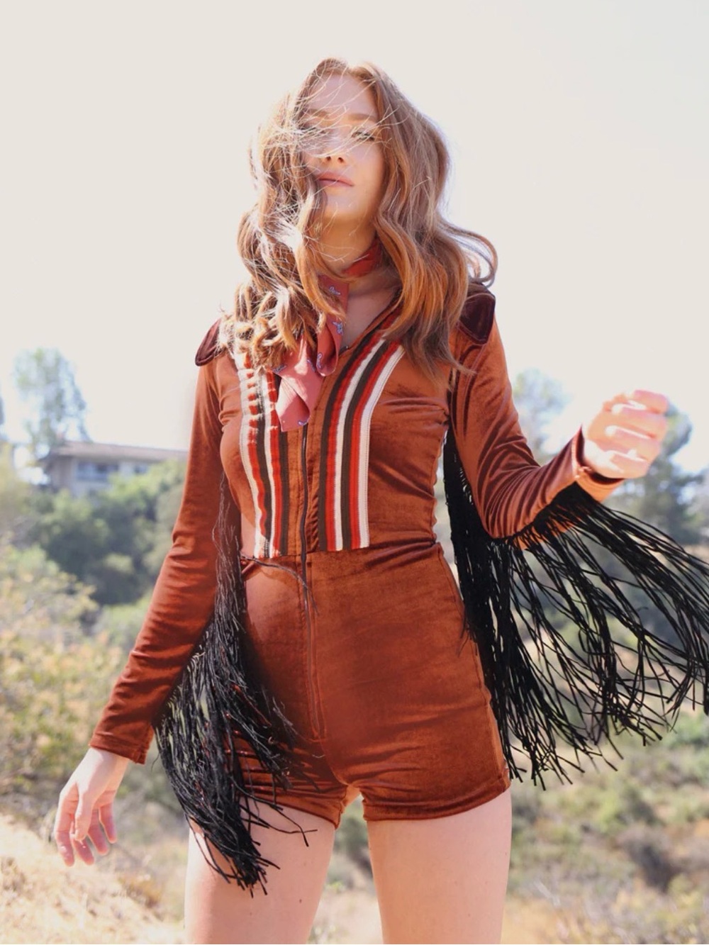 Miracle Eye "Rainbow Chaser" Romper in Chocolate Brown